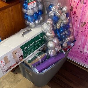 Silver and Blue Christmas Ornaments